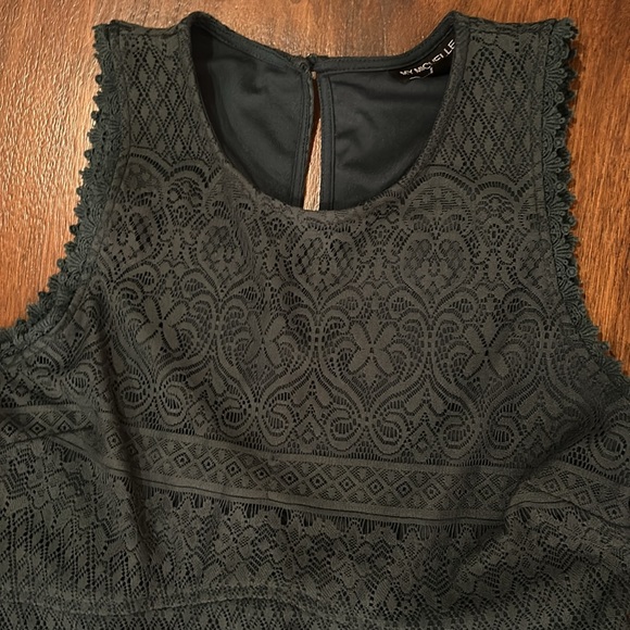 My Michelle Girls Green Lace Dress - Picture 2 of 6